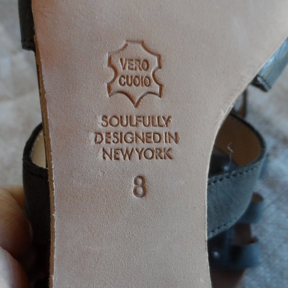 New Matt Bernson Black Leather Gladiator Ankle Strap Sandals Size 8 - Picture 12 of 12